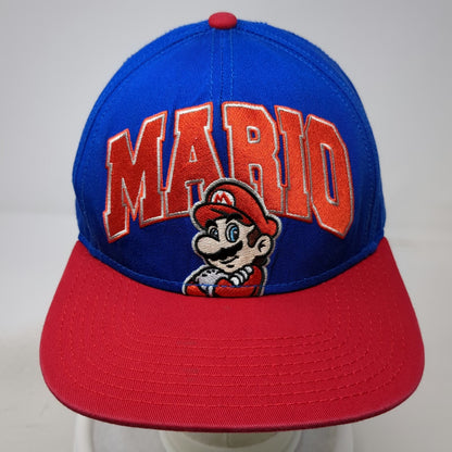 Nintendo Mario Snapback Hat Blue Red One Size Embroidered Character Logo Game