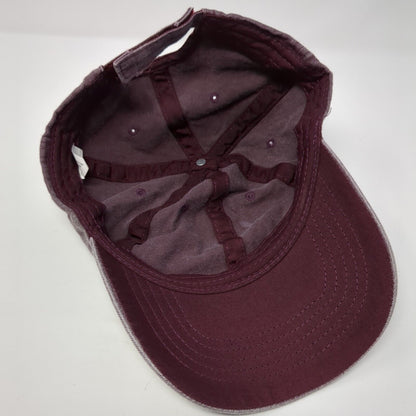 Unbranded Strapback Hat Red Burgundy One Size Adjustable Vented Holes Blank