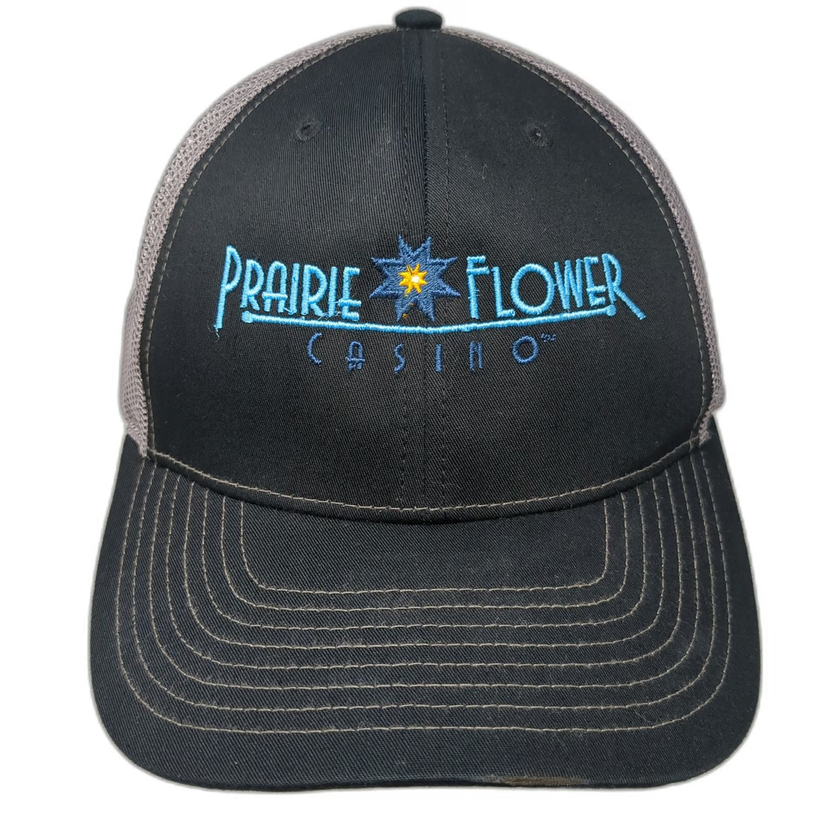 Richardson Trucker Hat Black One Size Prairie Flower Casino Mesh Snapback Logo