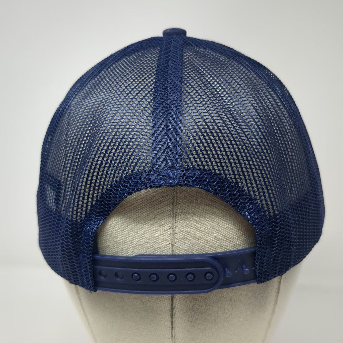 Port Authority Trucker Hat Blue One Size 7k Logo Mesh Snapback Curved Bill Cap
