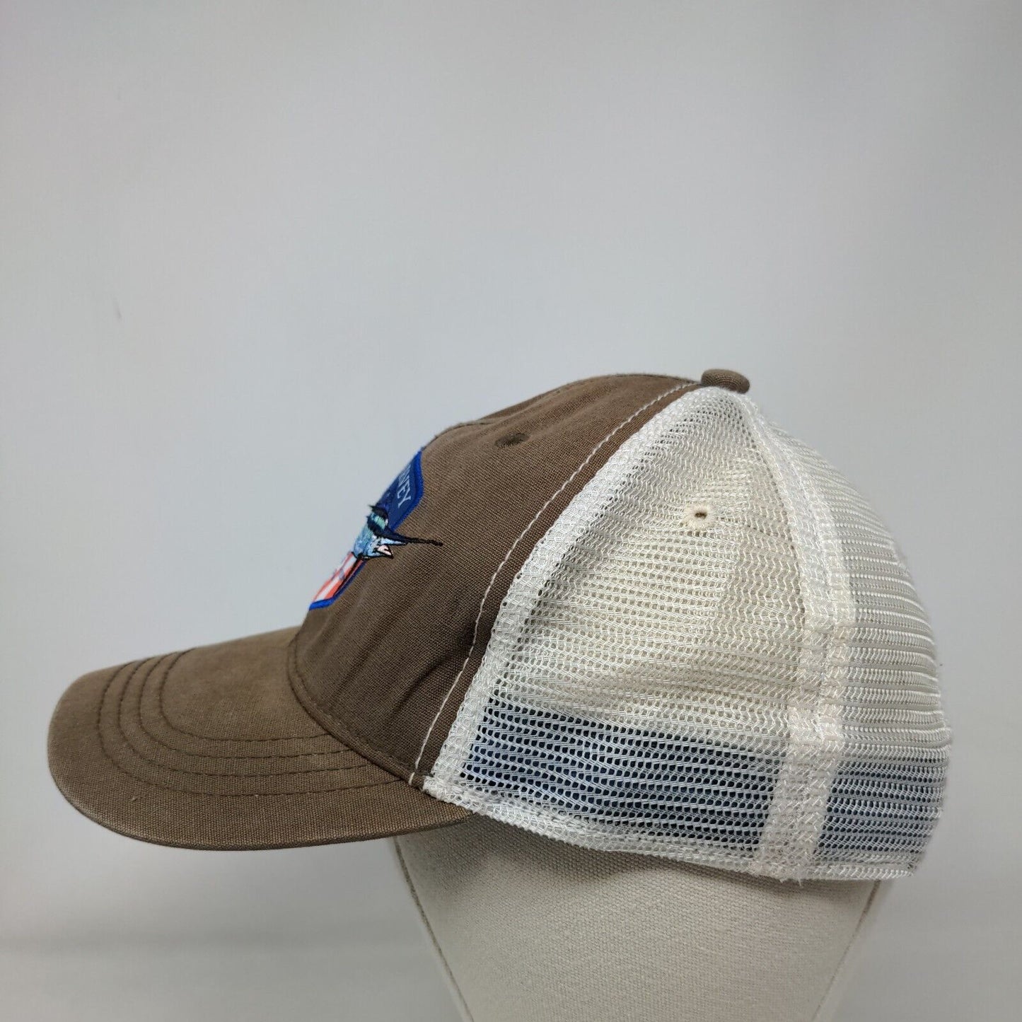 Guy Harvey Snapback Mesh Back Trucker Hat Brown One Size Colorblock