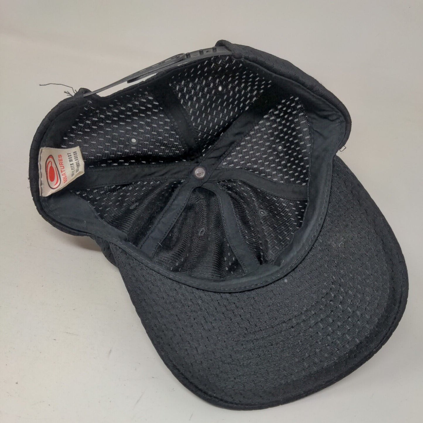 Signatures Snapback Mesh Hat Black OSFM Adjustable Breathable