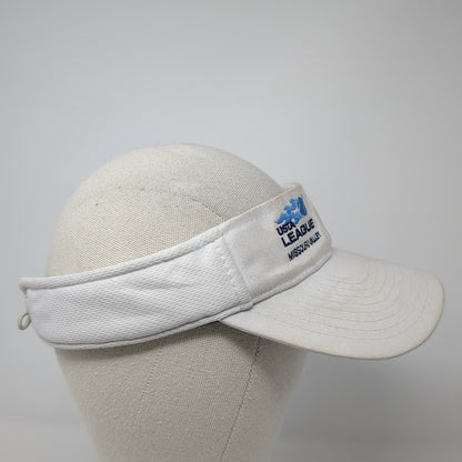 USTA League Missouri Valley Sun Visor Hat White One Size Adjustable Hit Dry