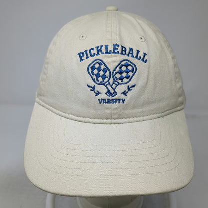 Beige Baseball Cap One Size Pickleball Varsity Meet Me At The Court Green Hat