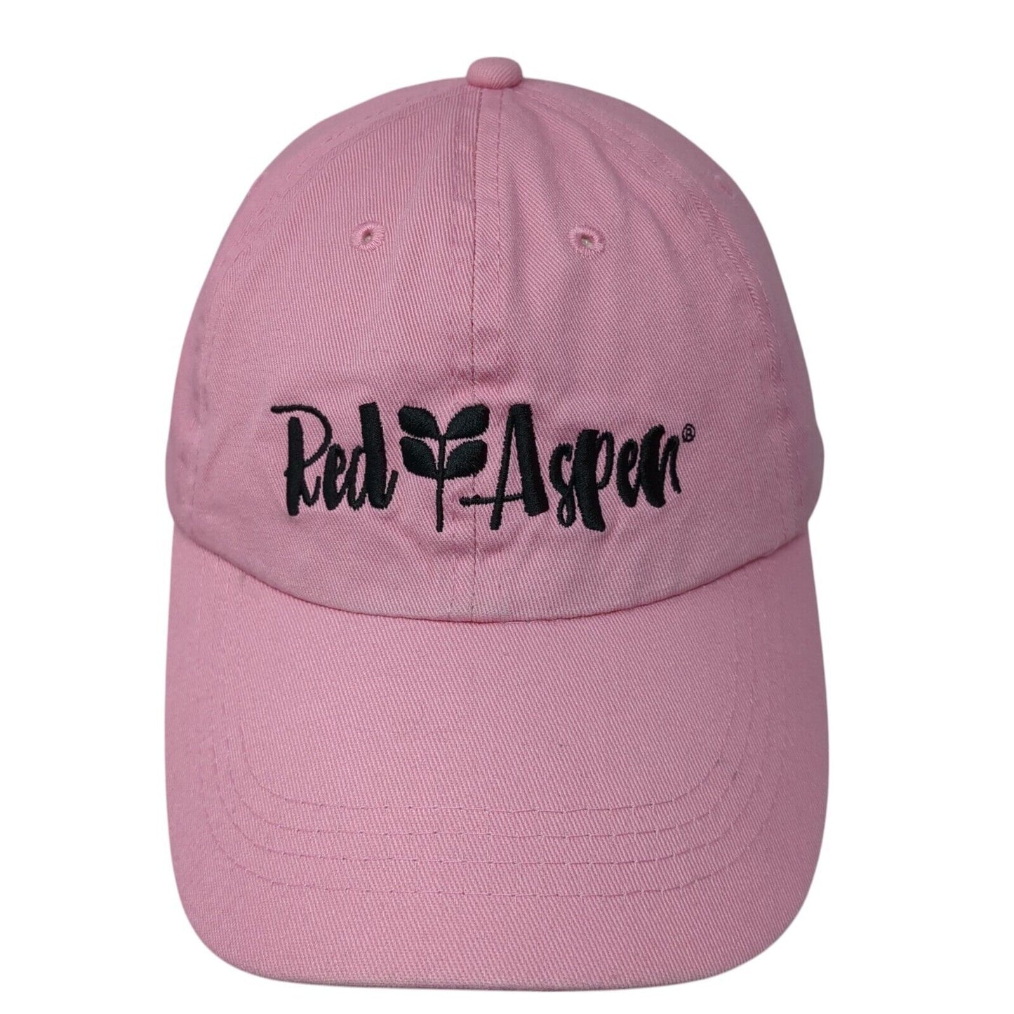 Red Aspen Slideback Hat Pink OS Adjustable Embroidered Vented Holes 6 Panel