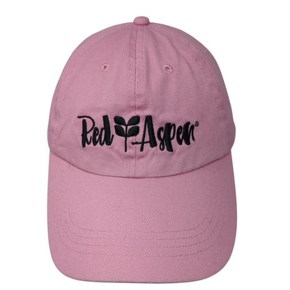 Red Aspen Slideback Hat Pink OS Adjustable Embroidered Vented Holes 6 Panel