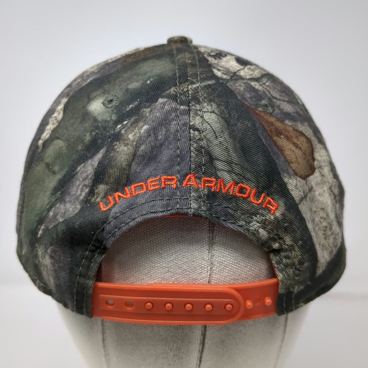 Under Armour Snapback Hat Green Camo One Size Mossy Oak Orange Embroidered