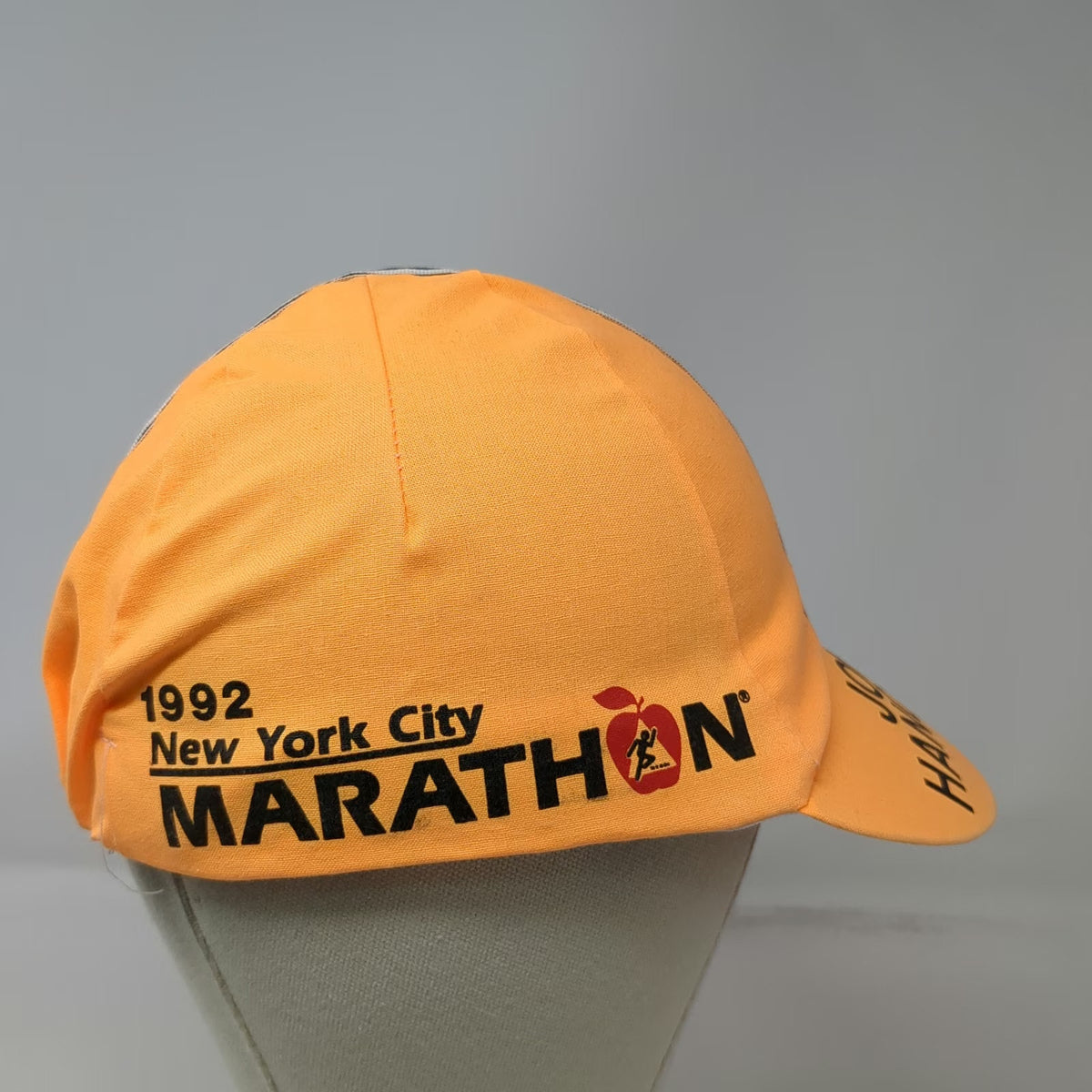 O'Gara 1992 New York City Marathon John Hancock Orange Baseball Cap Hat Vintage