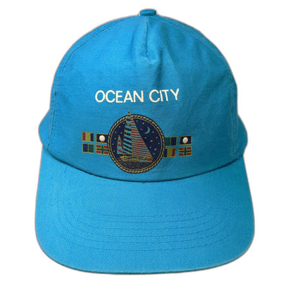 Sportcap 5 Panel Blue One Size Ocean City Sailboat Nautical Snapback Hat