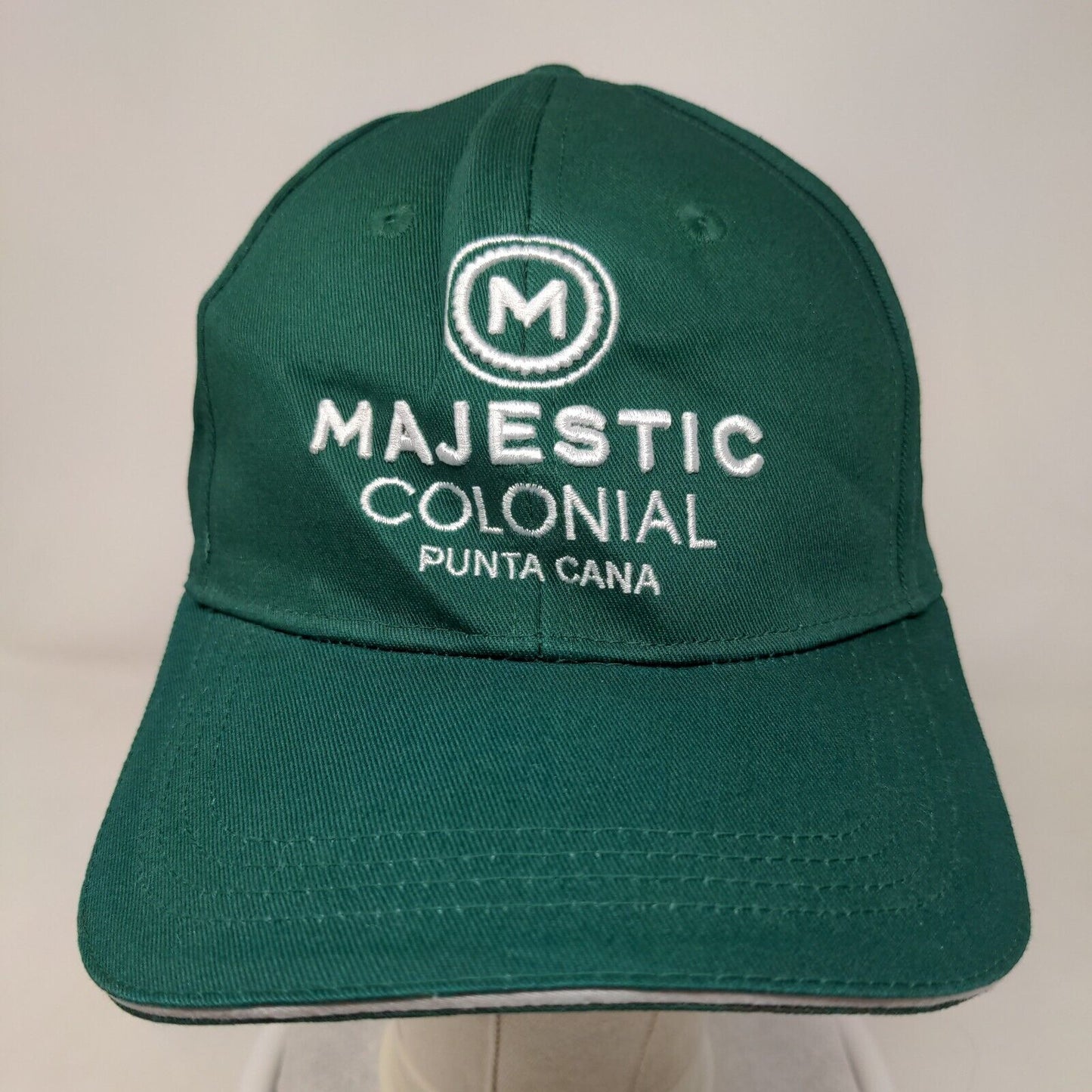 Majestic Colonial Punta Cana Slideback Hat Green One Size Embroidered