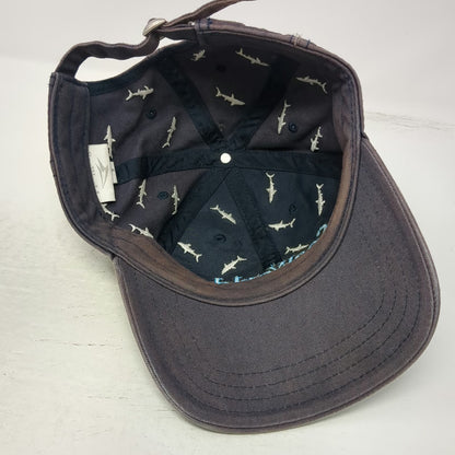 SeaWorld Baseball Cap Blue One Size Sharks Embroidered Cotton Slideback Hat