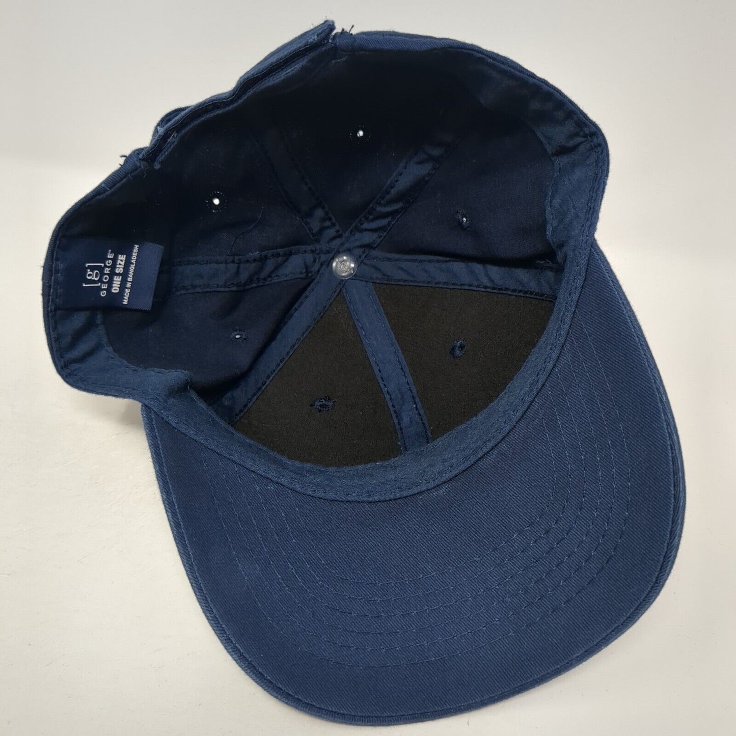 George Strapback Baseball Cap Blue One Size Adjustable Vented Holes Blank
