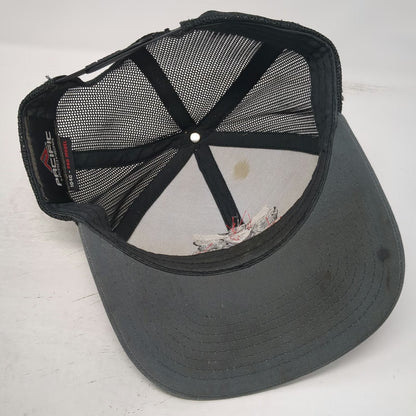 Pacific Headwear Trucker Hat Gray One Size Outlaw Powersports Snapback Gun Mesh