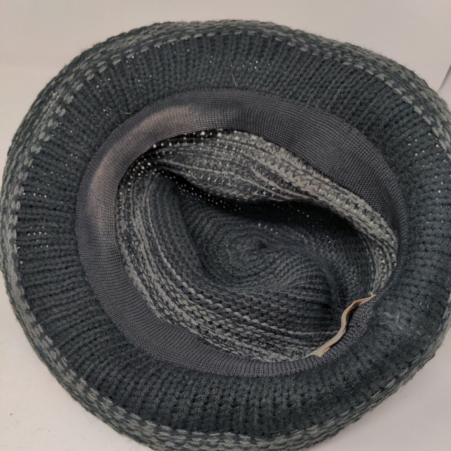 18 Collection Fedora Hat Multicolor One Size Feather Wide Brim Two Tone Knit