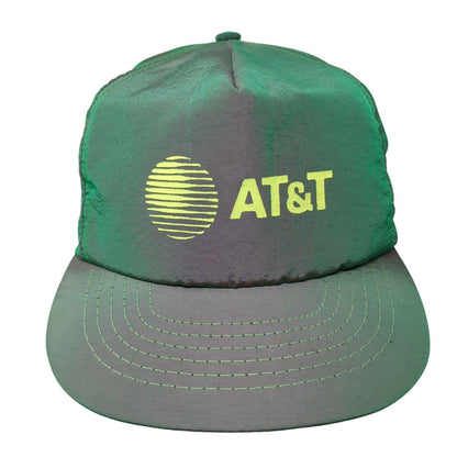 AT&T Snapback Hat Green One Size Adjustable Solid Outdoor Royce's