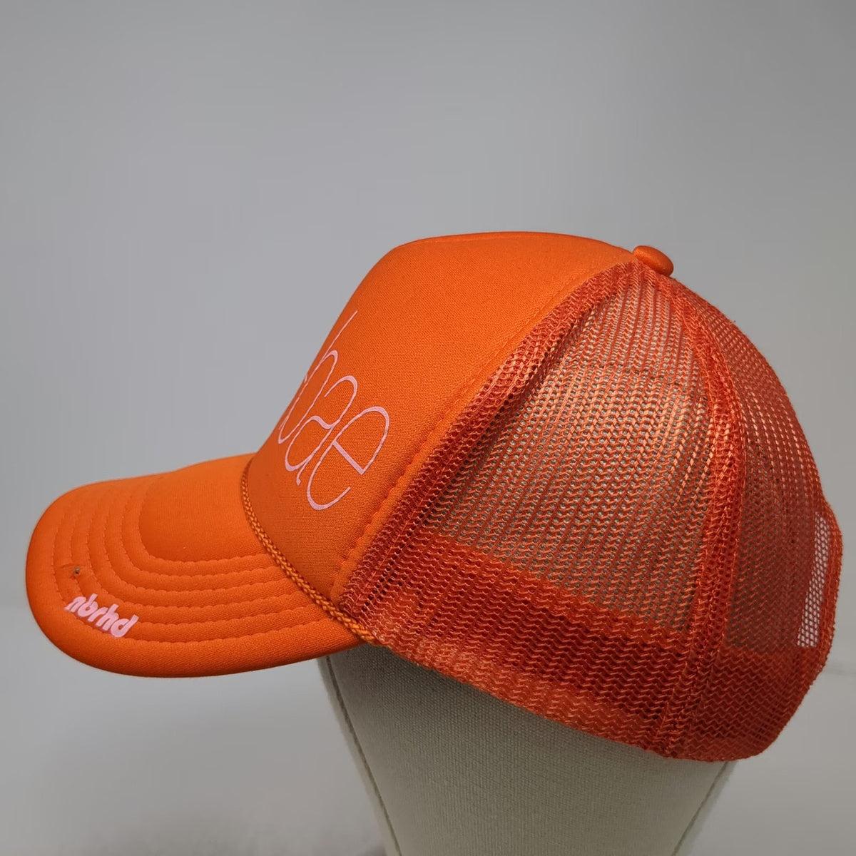 Neighborhood Laguna Barre-Bae Trucker Hat Orange OSFM Snapback Mesh Foam Front