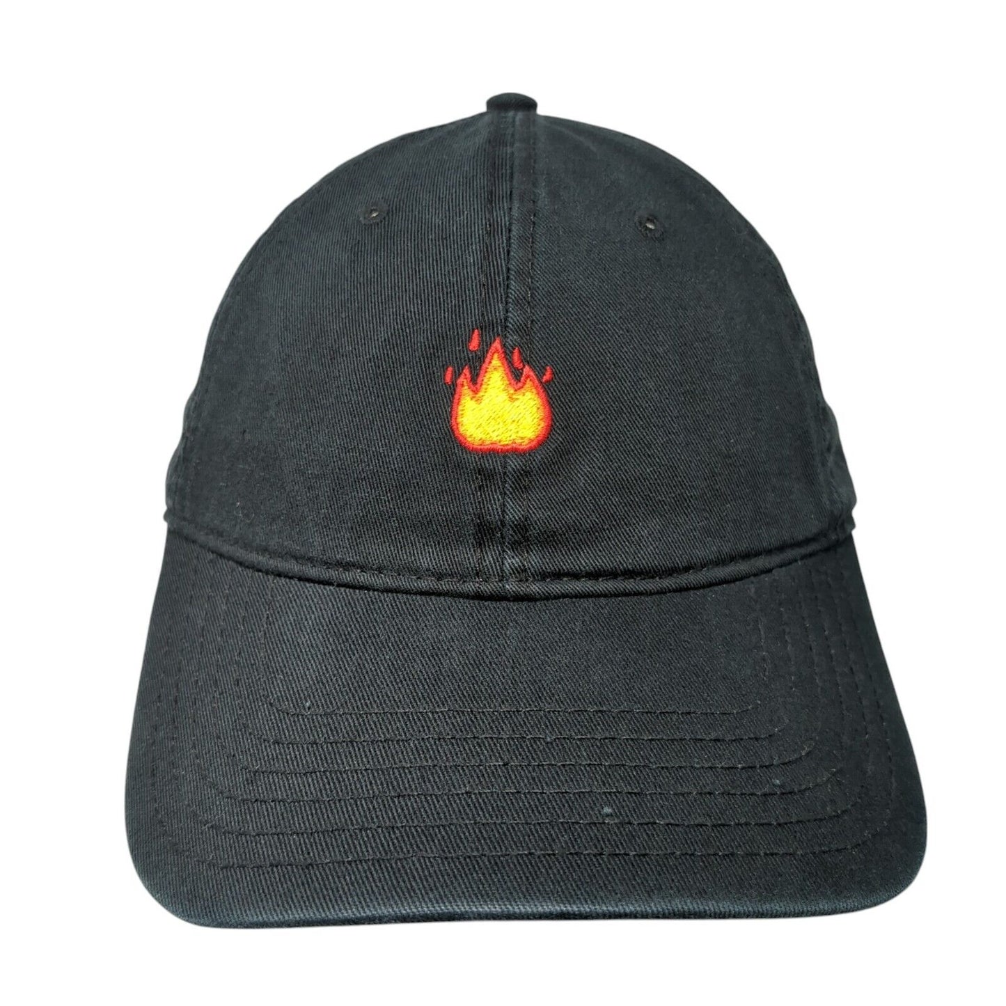 Fire Slideback Hat Black One Size Adjustable Embroidered Otto 6 Panel