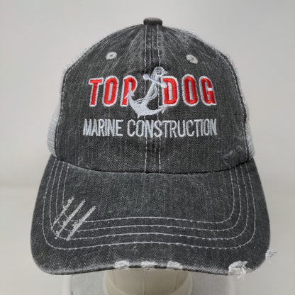 Top Dog Marine Construction Strapback Mesh Back Trucker Hat Gray OSFA