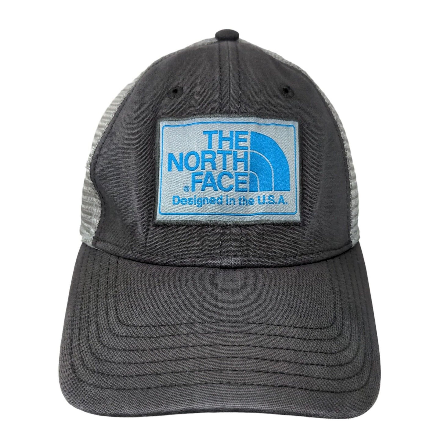 The North Face Men's Snapback Mesh Back Hat Gray Adjustable Patch Logo