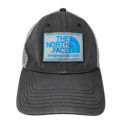 The North Face Men's Snapback Mesh Back Hat Gray Adjustable Patch Logo