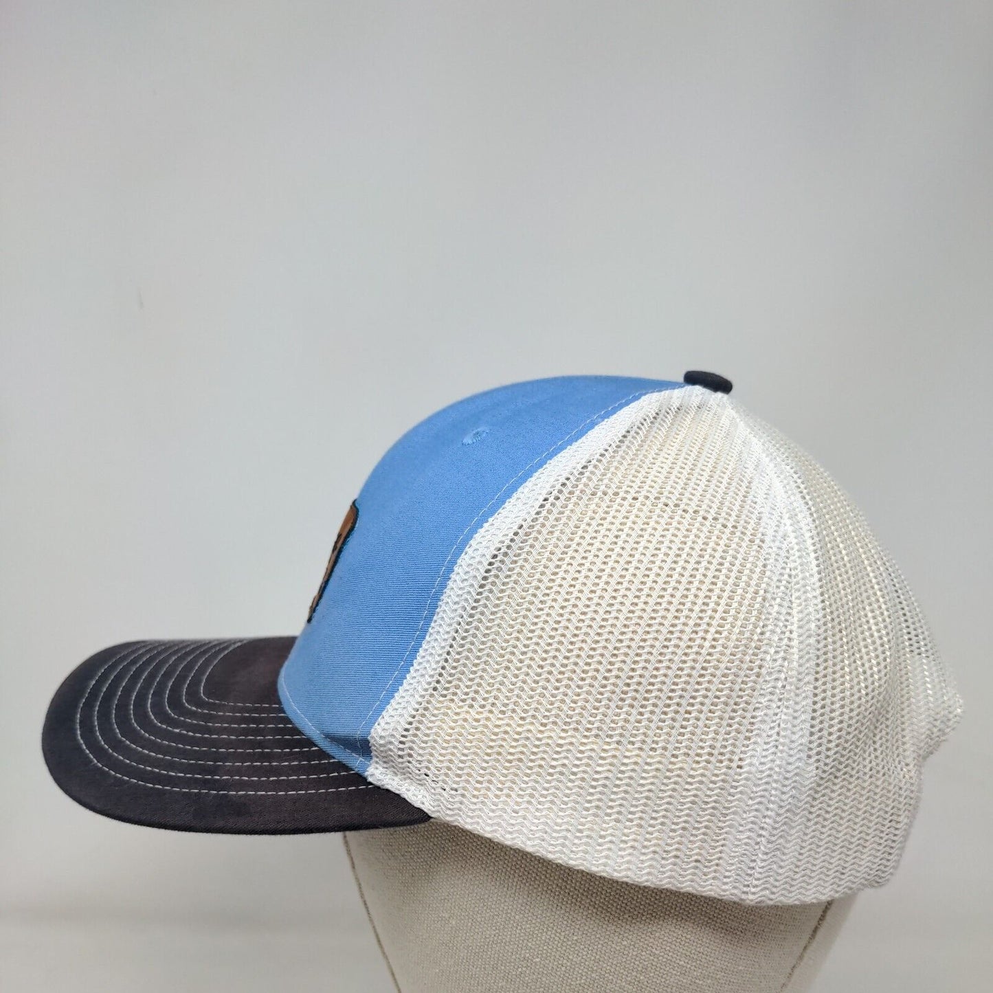 Three Pines Snapback Mesh Back Trucker Hat Multi One Size Leather Patch