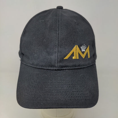 Aussie Millions Men's Strapback Hat Black Adjustable Embroidered Logo Cotton