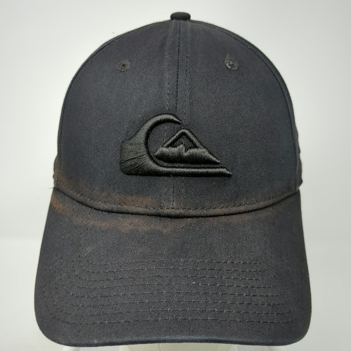 New Era Quiksilver Baseball Cap Black M Stretch Fit Fitted Structured Hat