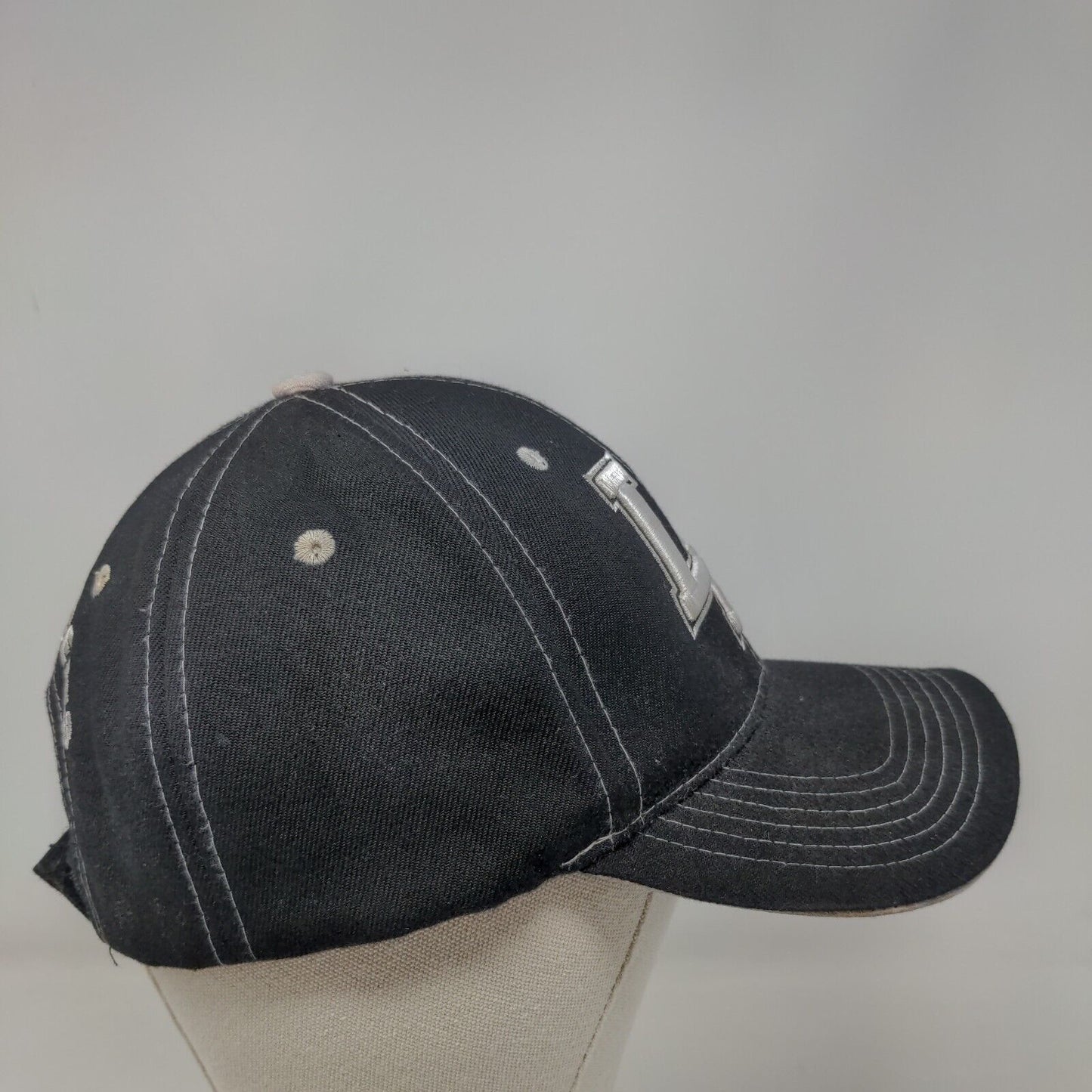 LA Los Angeles Strapback Hat Black OSFA Embroidered Adjustable 6 Panel