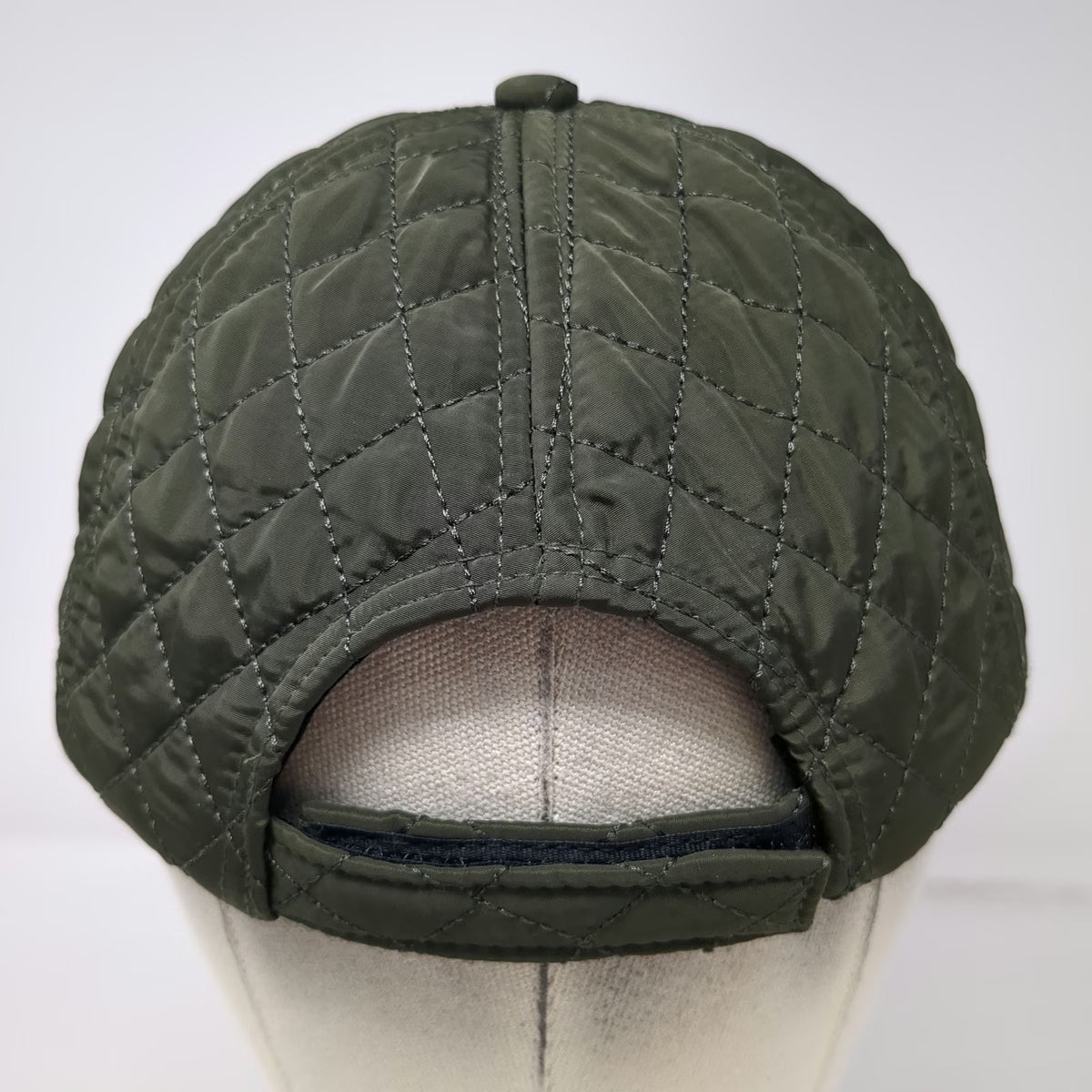 Green Black Baseball Cap One Size Quilted Polyester Suede Brim Strapback Hat