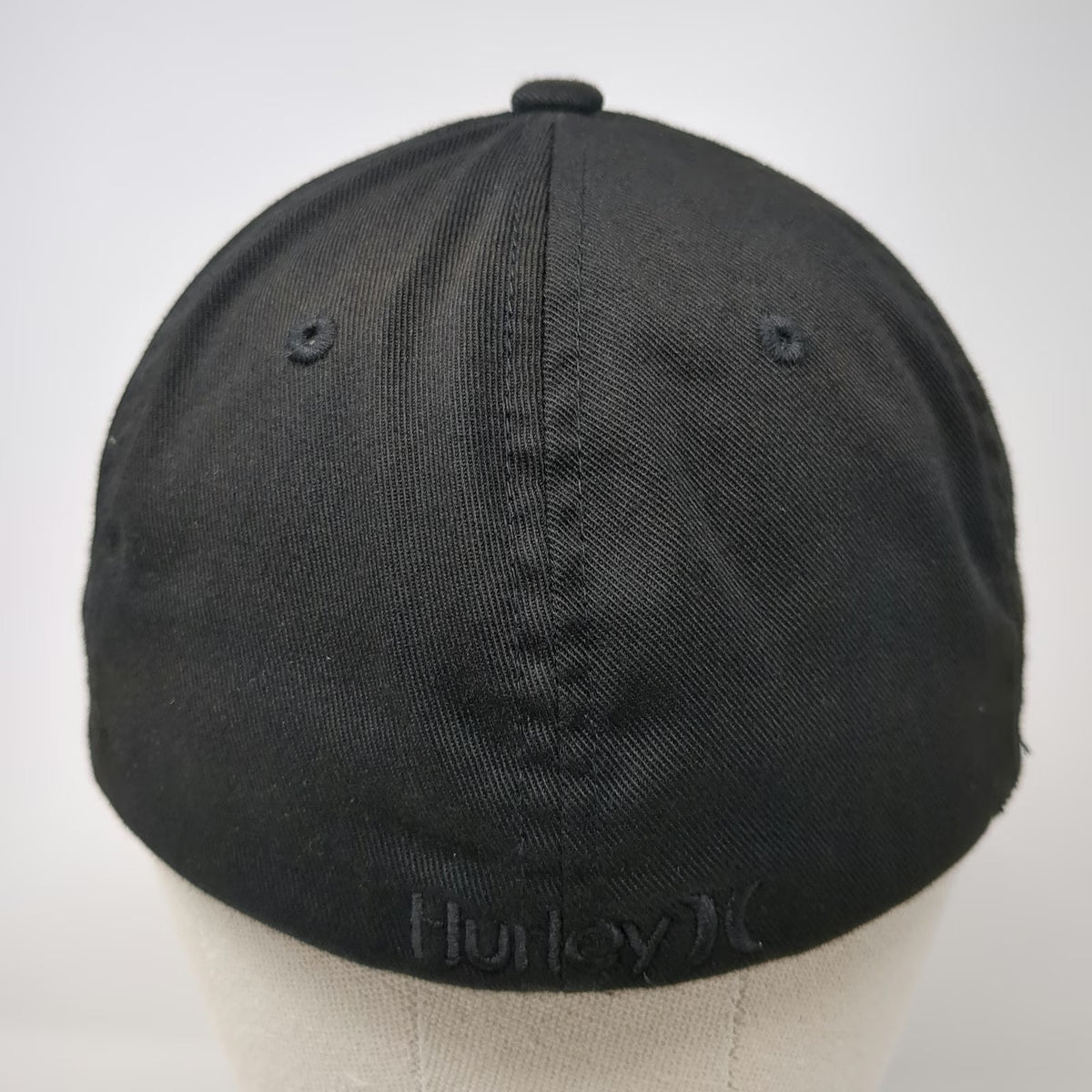 Hurley Baseball Cap Black M Flexfit Tonal Logo Curved Brim Stretch Fit Hat