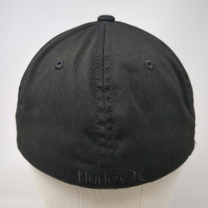Hurley Baseball Cap Black M Flexfit Tonal Logo Curved Brim Stretch Fit Hat