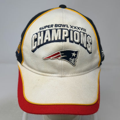 New England Patriots NFL Reebok Super Bowl XXXVIII Champions Hat White One Size
