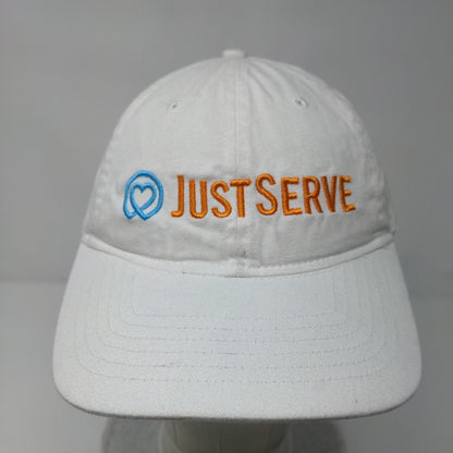 Just Serve Slideback Hat White OSFA Classic Cut Embroidered UltraClub