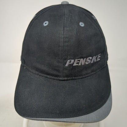 Sportsman Penske Logo Baseball Cap Black One Size Strapback Gray Accents Hat