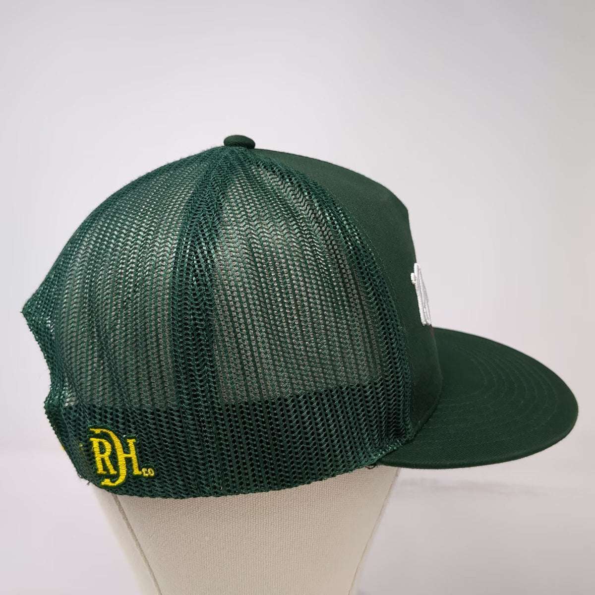 Red Dirt Hat Co. Trucker Green One Size Mesh Snapback Flat Brim Logo Embroidery