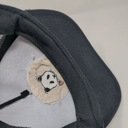 Riot Society Panda Snapback Trucker Hat Black OSFM Adjustable Mesh Back 6 Panel