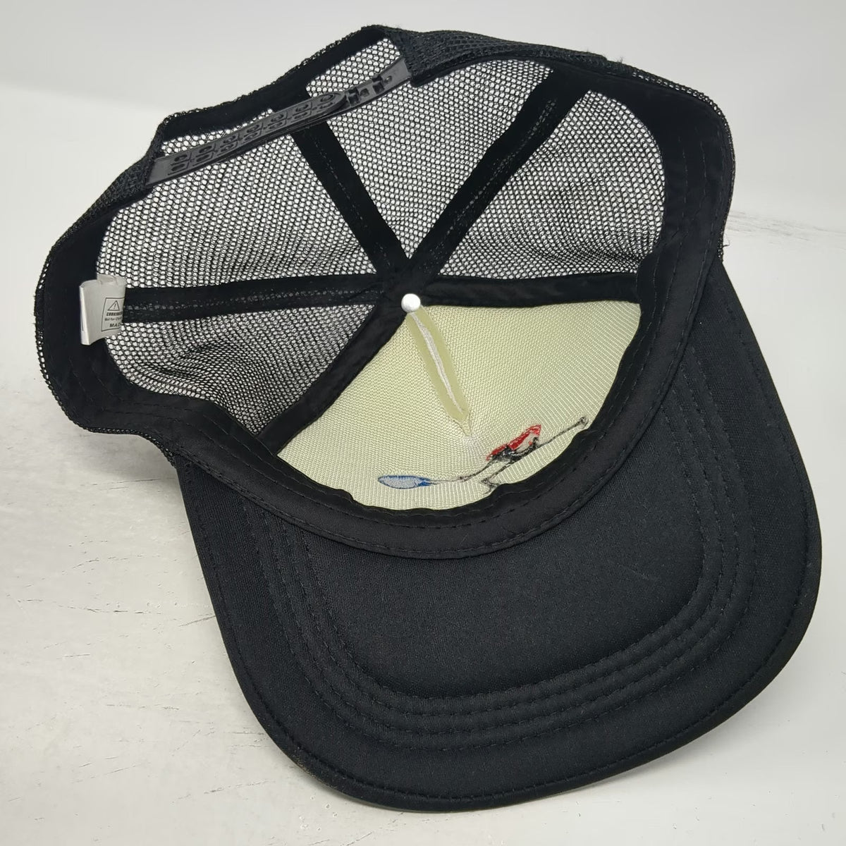 Trucker Hat Black White OSFM Street Fighter Hadouken Input Combo Graphic Mesh