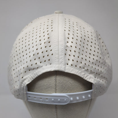 Top Notch Real Estate Snapback Hat White Cream Adjustable Zipped Black Hawk