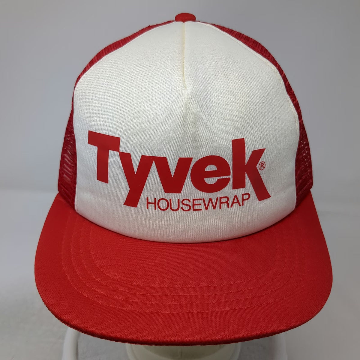 Tyvek Trucker Hat Red White One Size Housewrap Mesh Snapback Construction