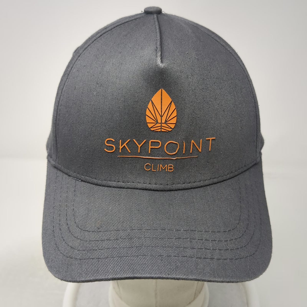5 Panel Gray One Size Skypoint Climb Logo Embroidered Cotton Strapback Hat