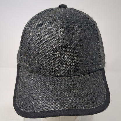 Unbranded Straw Hat Baseball Cap Gray One Size Adjustable Glitter 6 Panel Blank