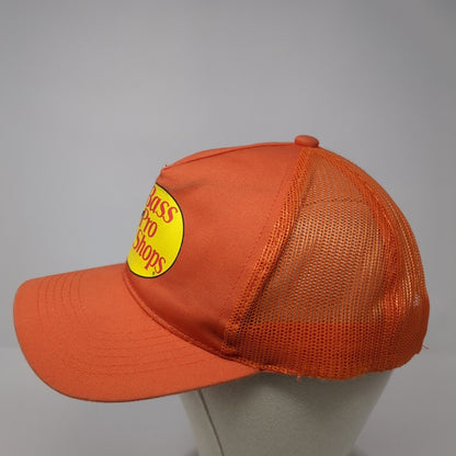 Bass Pro Shops Snapback Trucker Hat Orange OS Adjustable Mesh Back Gone Fishing