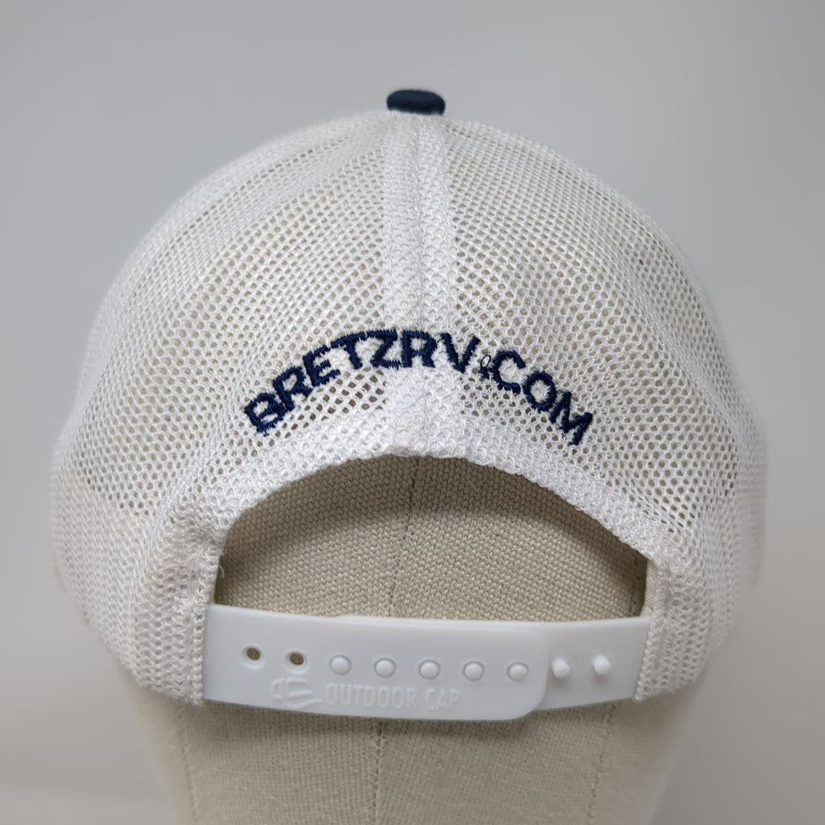 Outdoor Cap Trucker Hat Blue White Yellow One Size RV Marine Mesh Back Snapback