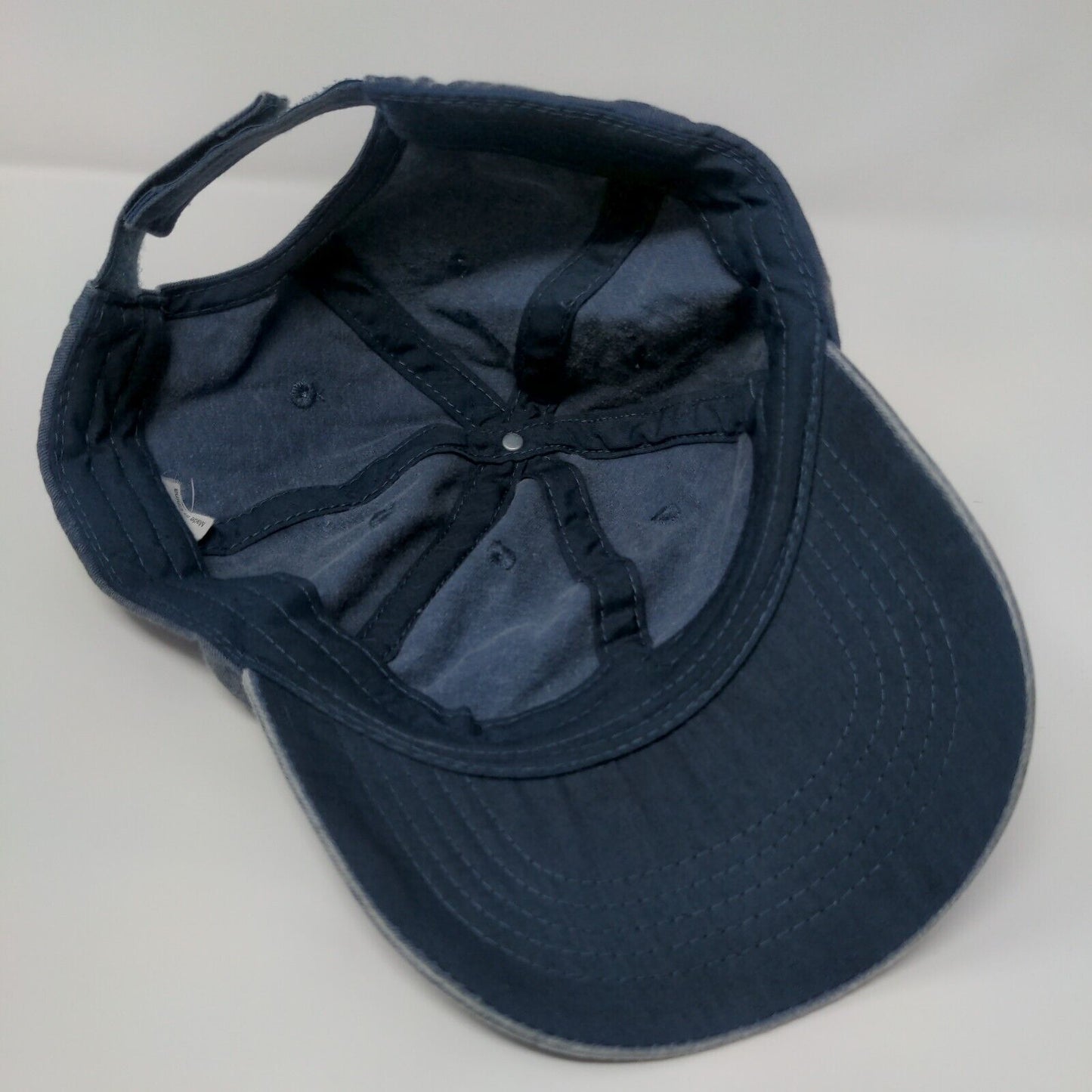 Unbranded Strapback Hat Blue OSFM Adjustable Vented Holes 6 Panel Blank