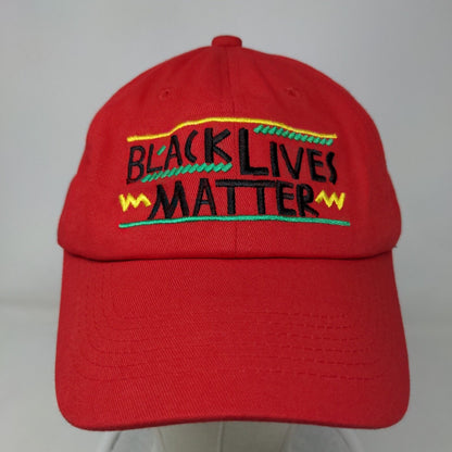 Black Lives Matter Slideback Hat Red One Size Embroidered Adjustable