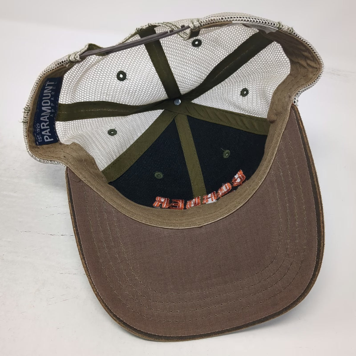 Paramount Trucker Hat Brown Camo Border States One Size Snapback Mesh Cap
