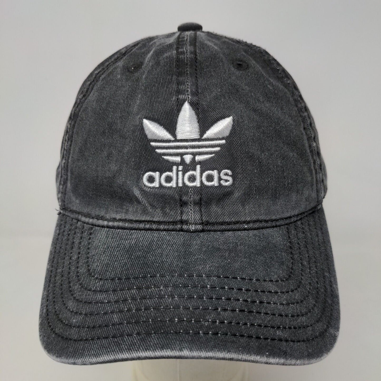 Adidas Men's Slideback Hat Gray Size OSFW Embroidered Trefoil Logo Cotton