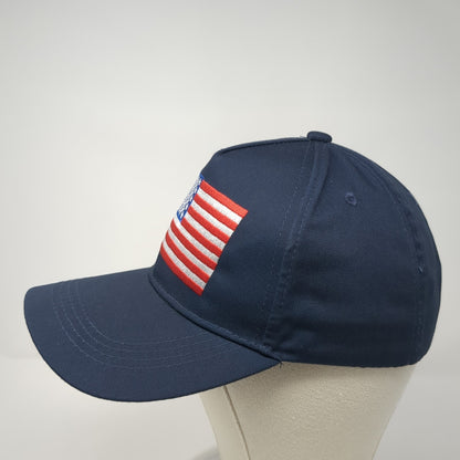 USA Flag Slideback Baseball Cap Blue One Size Adjustable Embroidered Patriotic