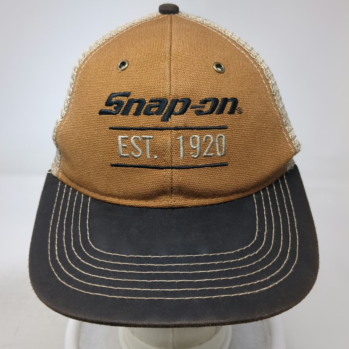 Snap-on Brown One Size Baseball Cap Mesh Back Hat Embroidered Est 1920 Logo