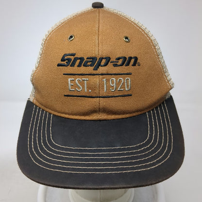 Snap-on Brown One Size Baseball Cap Mesh Back Hat Embroidered Est 1920 Logo